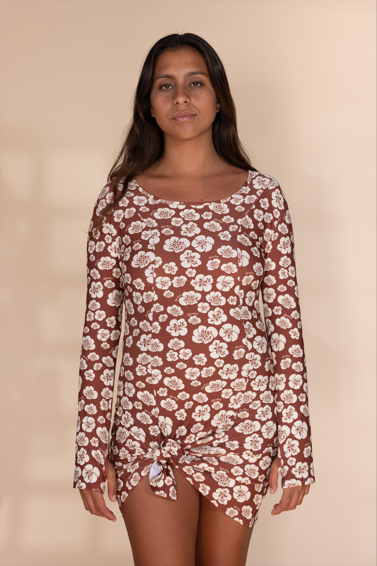 Tied Princess Seam Lycra Dress